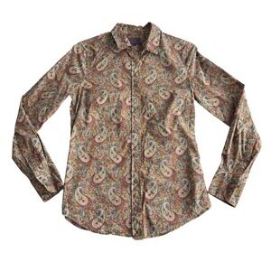 J Crew Liberty Cotton Perfect Slim Paisley Lee Manor Pattern Button Down Shirt 0